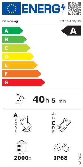 Official EU energy label for this model